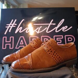 Antonio Cerrelli EliteShoes Mens Size 9 M Cap Toe Oxford Dress Cognac Brown La